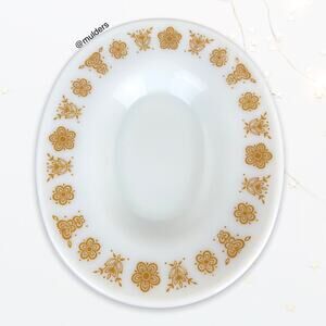 Vintage 1970s Pyrex by Corning Gold Butterfly Golden Butterfly Gravy Plate